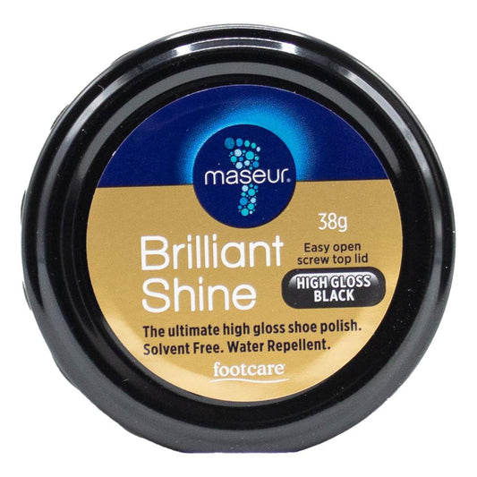 Maseur Brilliant Shine Footcare High Gloss Black Shoe Polish 38g