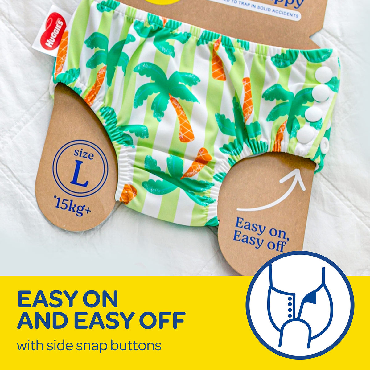 Huggies Little Swimmers Reusable Swim Nappy Medium (12-15kg) Tropical Tree image 5