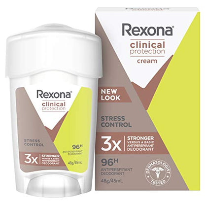 Rexona Women Clinical Antiperspirant Cream Stick Deodorant Stress Control, 45ml, 96 Hour Protection