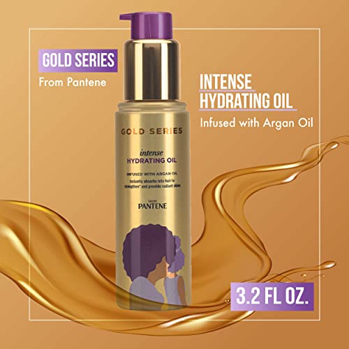 Pantene, Hair Oil Treatment, Sulfate Free, Intense Hydrating, Pro-V Gold Series, For Natural And Curly Textured Hair, 3.2 Fl Oz image 3