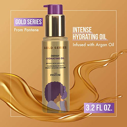 Pantene, Hair Oil Treatment, Sulfate Free, Intense Hydrating, Pro-V Gold Series, For Natural And Curly Textured Hair, 3.2 Fl Oz image 3
