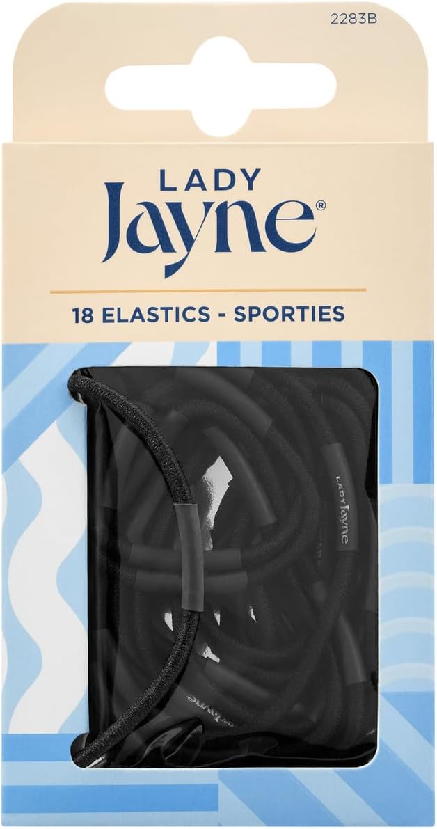 Lady Jayne Black Super Hold Elastics - 18 Pack