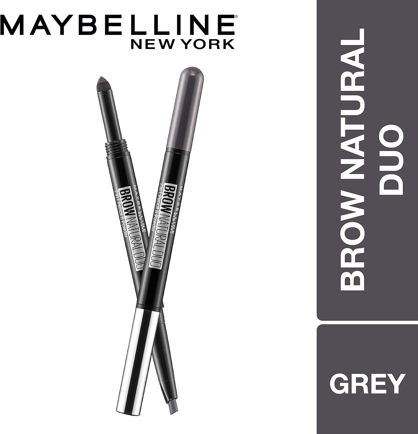 Maybelline Brow Natural Duo 2-in-1 Pencil and Powder, Grey Brown image 2