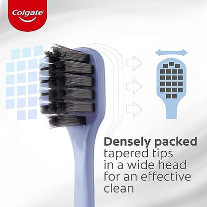 Colgate Soft Bristles Charcoal Toothbrush, Multicolor (Pack Of 2) image 7