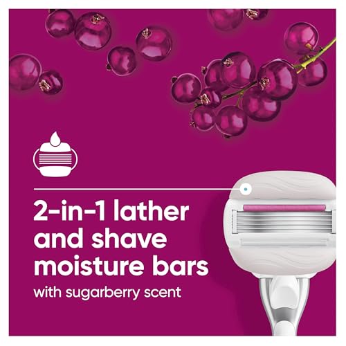 Gillette Venus 5 Blade Razor Comfort Glide Sugarberry Scent Includes Handle + 2 Cartridge image 7