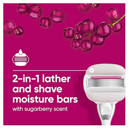 Gillette Venus 5 Blade Razor Comfort Glide Sugarberry Scent Includes Handle + 2 Cartridge image 7