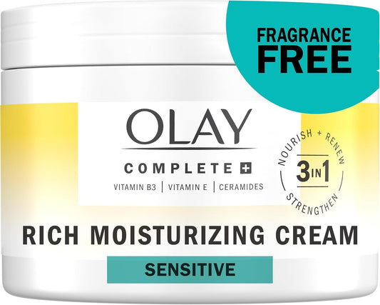 Olay Rich Moisturizing Cream, Fragrance Free, 241g