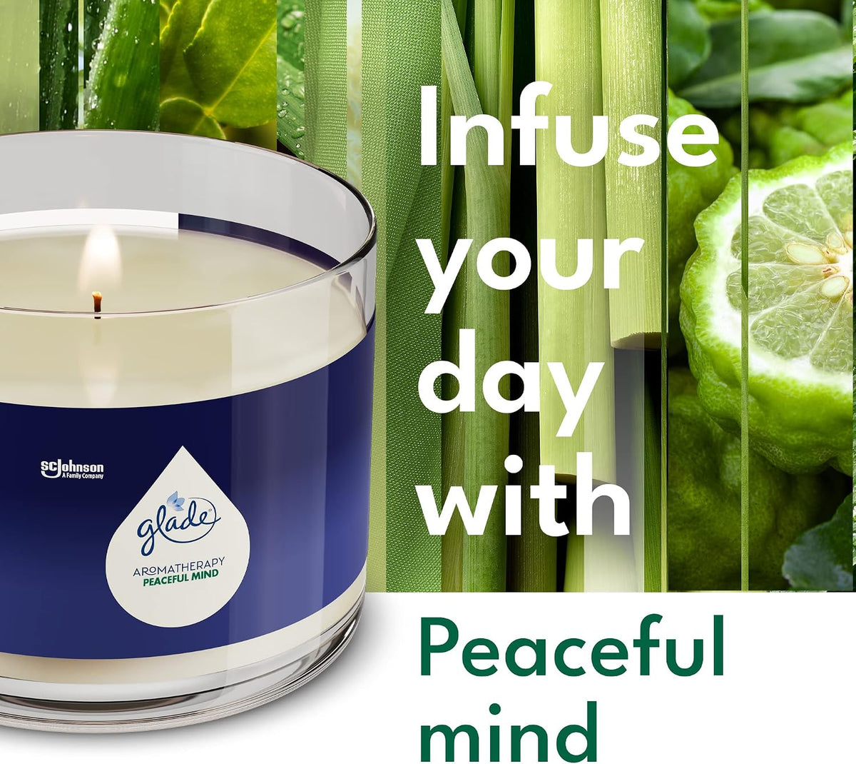 Glade Aromatherapy Calm Mind Candle – Bergamot & Lemongrass image 6