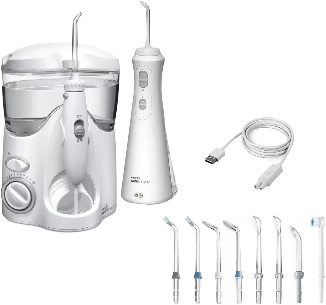 Waterpik Ultra & Cordless Plus Water Flosser Pack with 10 Accessory Tips image 2
