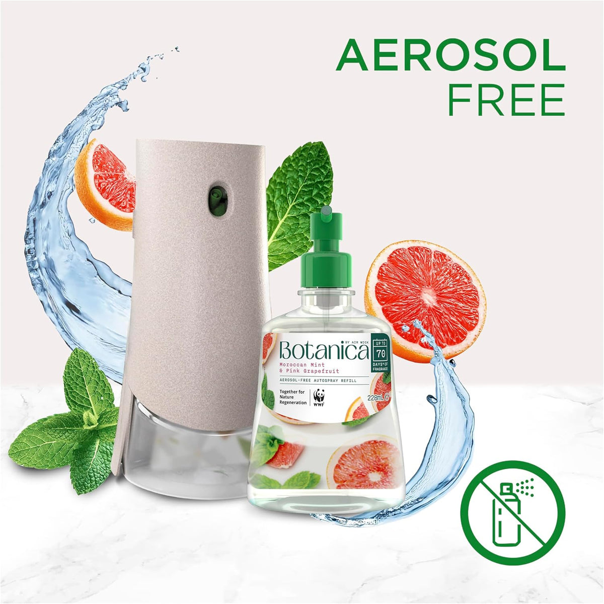 Botanica by Air Wick Moroccan Mint & Pink Grapefruit Automatic Spray Refill 228mL image 3