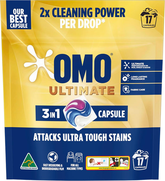 OMO Ultimate 3 in 1 Laundry Capsules 17 Pack