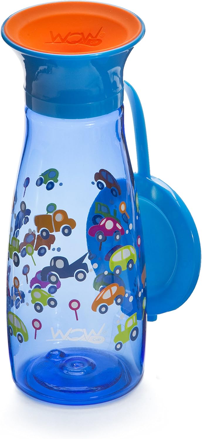 WOW CUP Mini 360° Spill-Free Sippy Cup – Blue Cars image 2