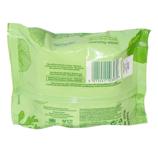 Simple Kind to Skin Cleansing Wipes – 25 Pack image 2