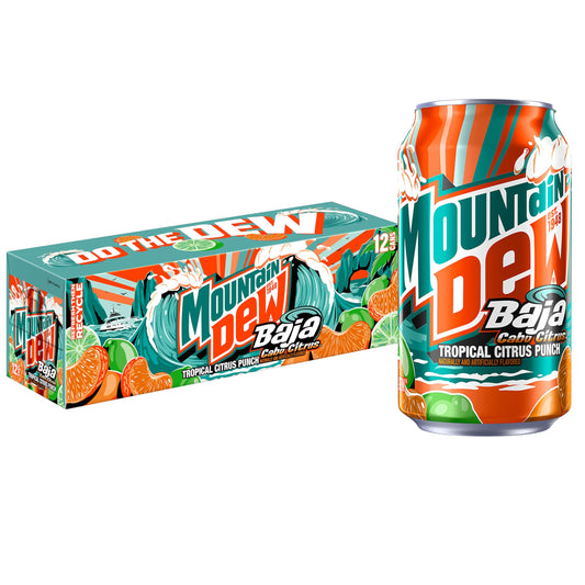 Mountain Dew Baja Cabo Citrus Tropical Punch Soda 12 Pack