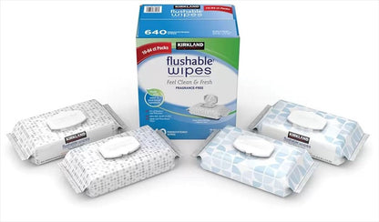 Kirkland Signature Flushable Wipes, 640 Count, Fresh & Clean, Pack of 10 image 5