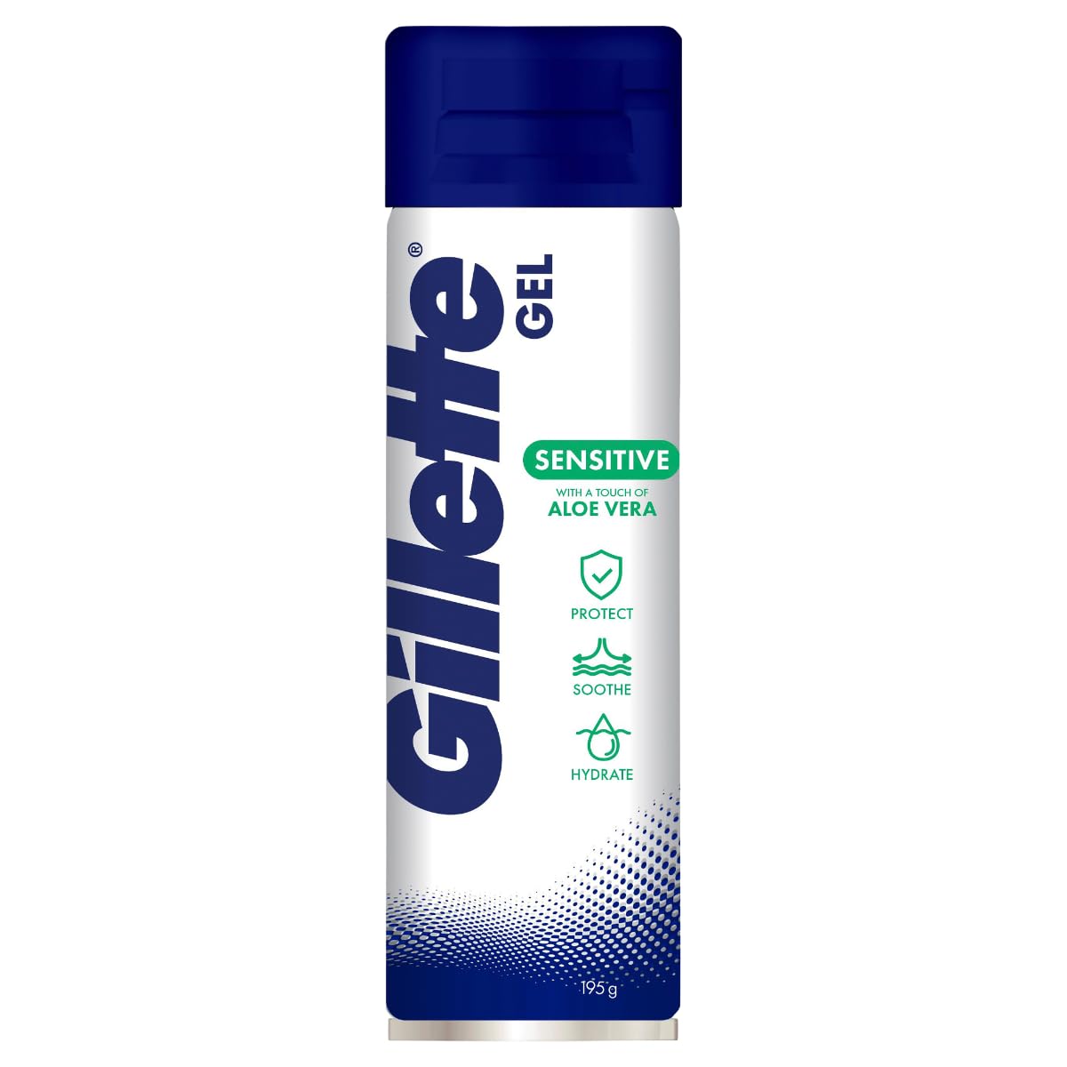 Gillette Men's Shaving Gel For Sensitive Skin With Soothing Aloe Vera, 195g image 2