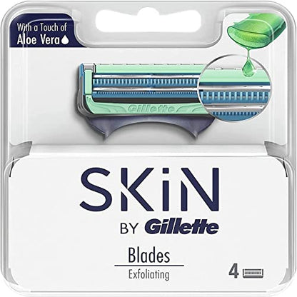Skin By Gillette Exfoliating Blades Razor (Pack Of 4)