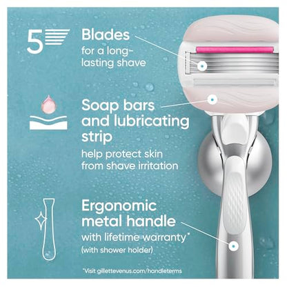 Gillette Venus 5 Blade Razor Comfort Glide Sugarberry Scent Includes Handle + 2 Cartridge image 5
