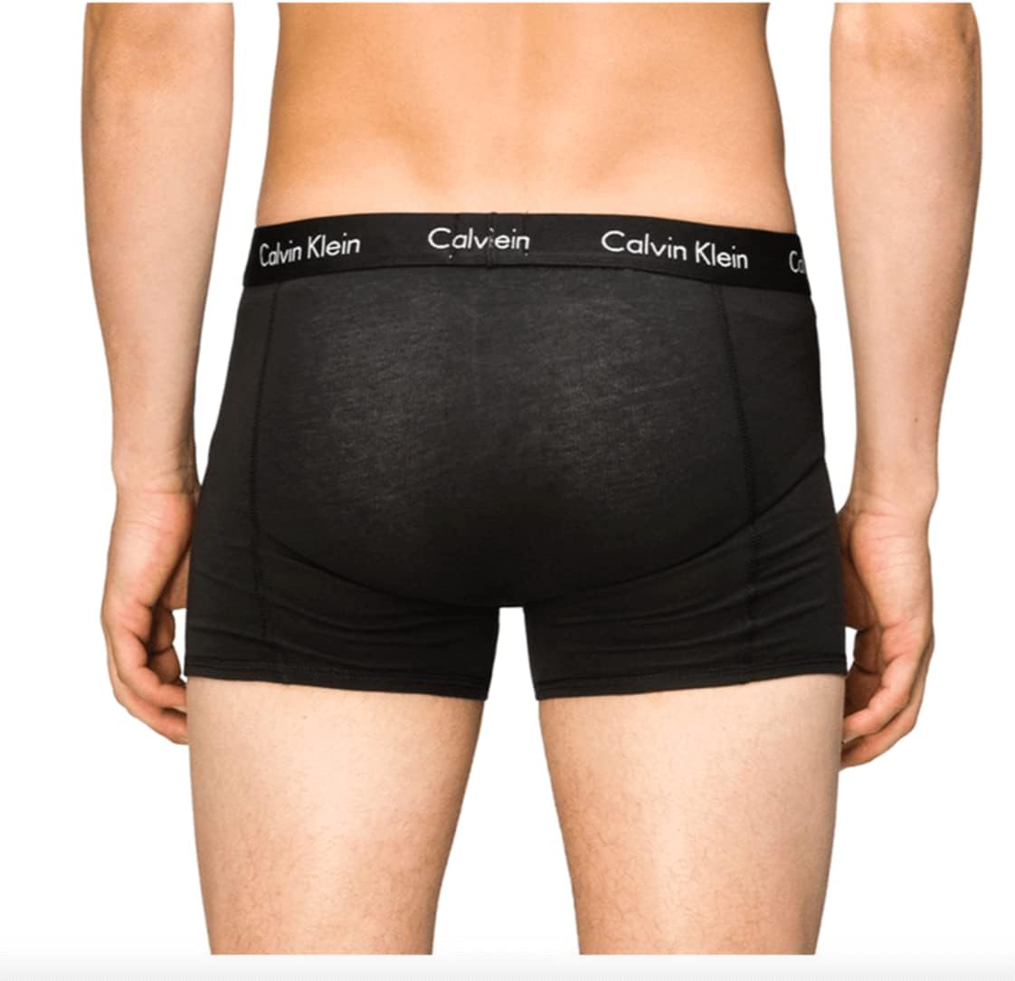 CALVIN KLEIN 3X Genuine CK Men's Cotton Stretch Trunk Underwear (L, Black/Black/Black) image 4