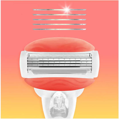 Gillette Venus Comfort Glide Sunny Citrus, 1 Razor + 12 Cartridges, White, Modern, Plastic, Women's Shaving Razor image 3