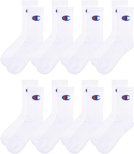Champion Men's Cushioned Arch Support Crew Socks 8 Pairs