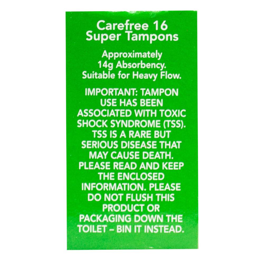 CAREFREE TAMPONS ORGANICS SUPER 16 PK image 3