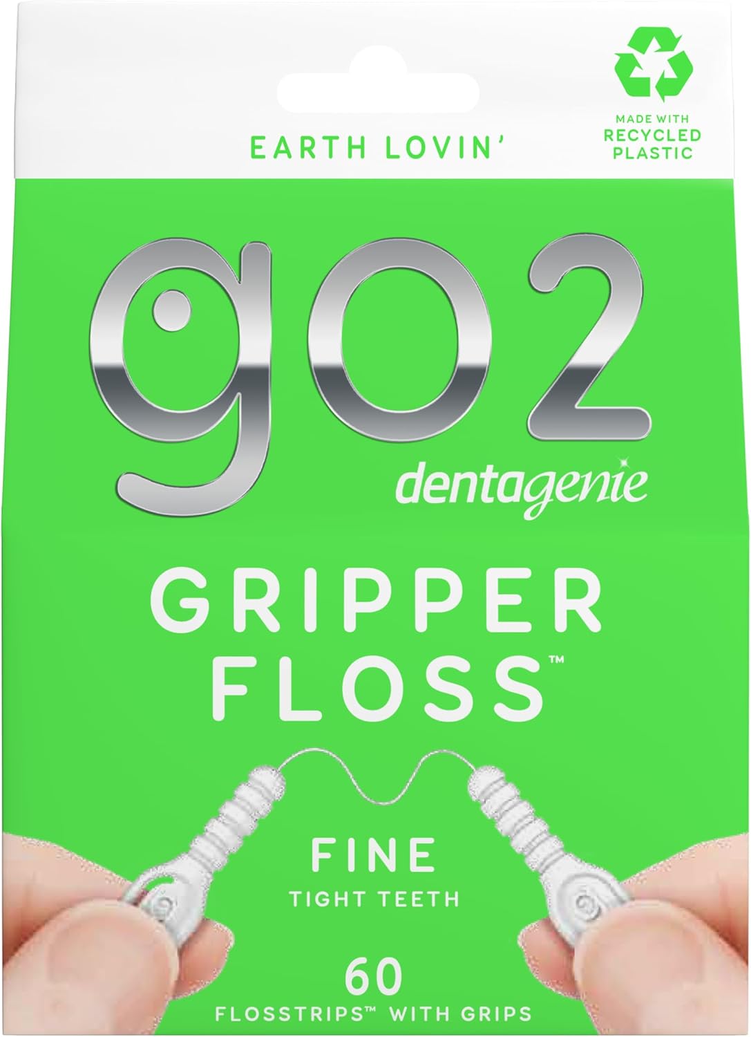 GO2 Dentagenie Gripper Fine Floss – 60 Individually Wrapped Flosstrips