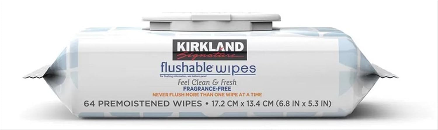 Kirkland Signature Flushable Wipes, 640 Count, Fresh & Clean, Pack of 10 image 3