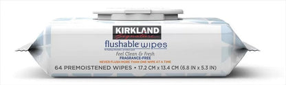 Kirkland Signature Flushable Wipes, 640 Count, Fresh & Clean, Pack of 10 image 3