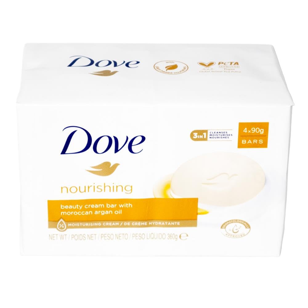 DOVE BEAUTY CREAM BAR NOURISHING MOROCCAN ARGAN OIL 90g x 4 Pack