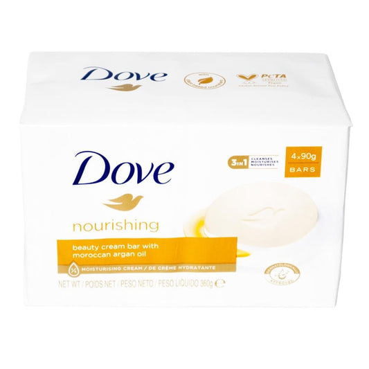 DOVE BEAUTY CREAM BAR NOURISHING MOROCCAN ARGAN OIL 90g x 4 Pack