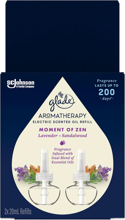Glade Aromatherapy Electric Scented Oil Refill – Lavender & Sandalwood, 20mL x 2