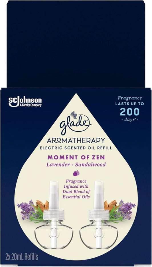 Glade Aromatherapy Electric Scented Oil Refill – Lavender & Sandalwood, 20mL x 2