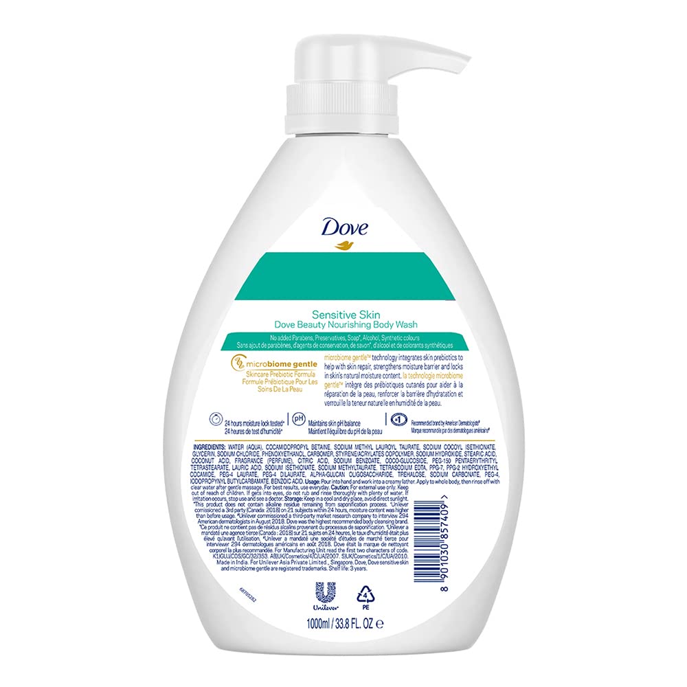 Dove Sensitive Skin Nourishing Body Wash 1000 ml image 6