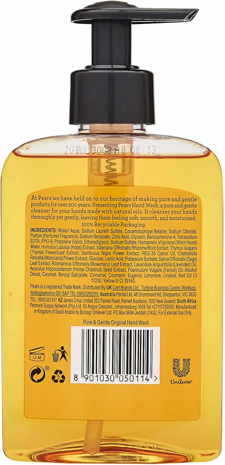 Pears Pure & Gentle Hand Wash 250ml image 2