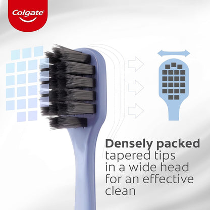 Colgate Soft Bristles Charcoal Toothbrush, Multicolor (Pack Of 2) image 8