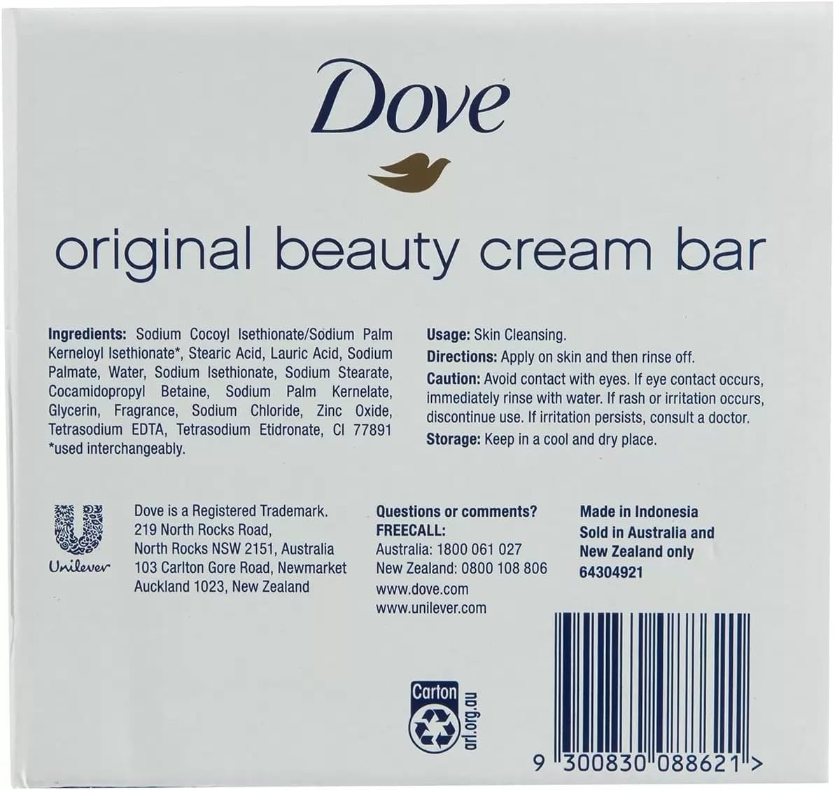 Dove Original Beauty Cream Bar, 16 x 135g, 3-in-1 Moisturising Soap image 4