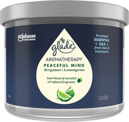 Glade Aromatherapy Calm Mind Candle – Bergamot & Lemongrass