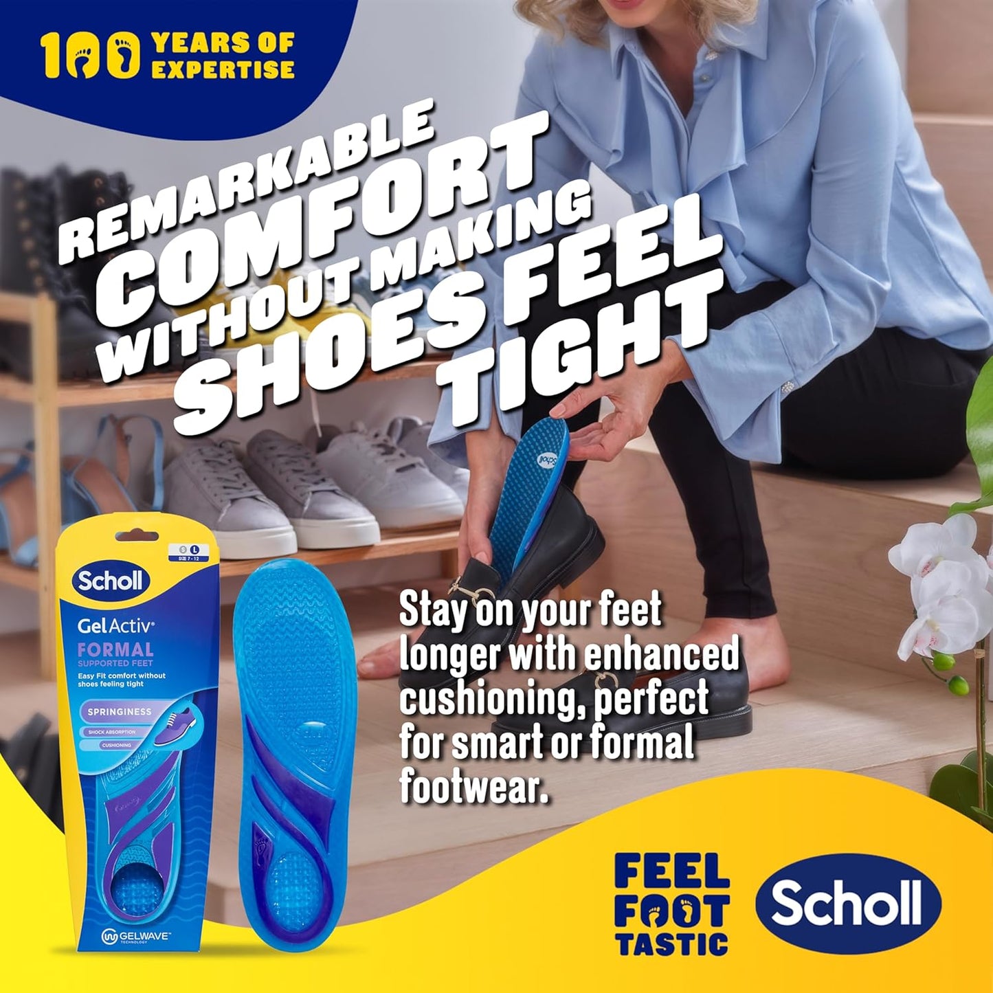 Scholl Gel Activ Insoles for Formal Shoes, Size 4.5-8.5 image 4