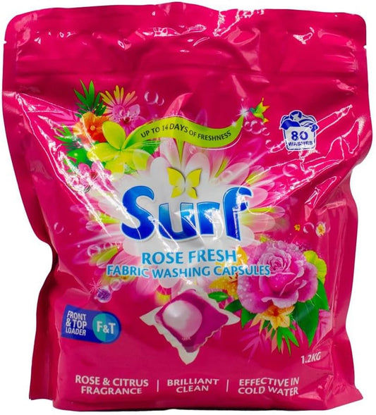 Surf Fabric Washing Capsules Rose Fresh 80 Pack