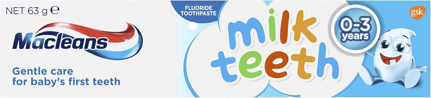 Macleans Milk Teeth Fluoride Toothpaste for Ages 0-3 Years, 63g image 2