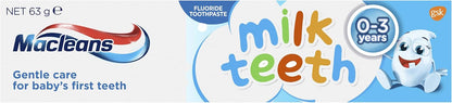 Macleans Milk Teeth Fluoride Toothpaste for Ages 0-3 Years, 63g image 2