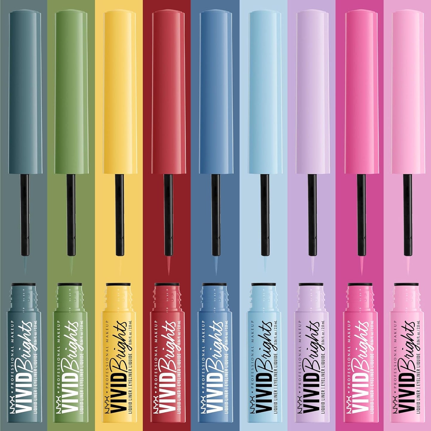 NYX Professional Makeup Vivid Brights Matte Liquid Eyeliner - On Red image 6