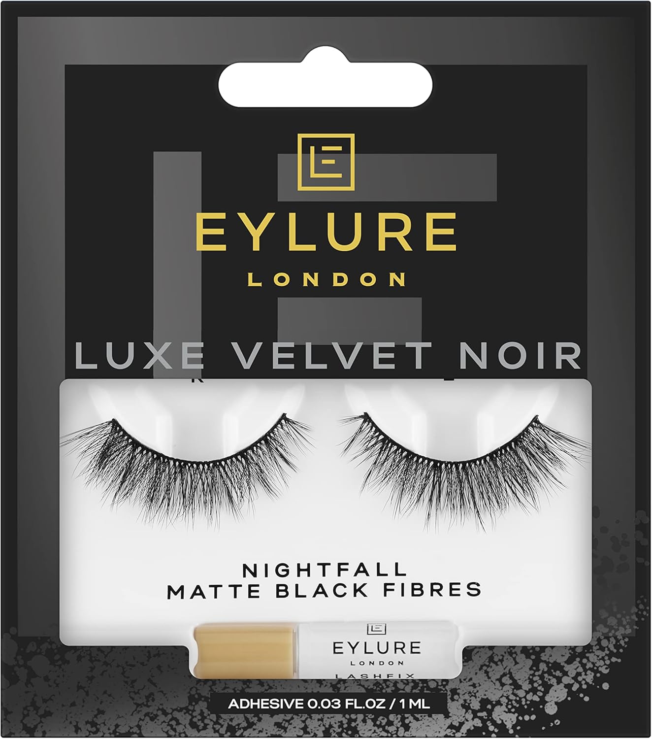 Eylure London Luxe Velvet Noir Eyelashes - Nightfall Matte Black Fibres