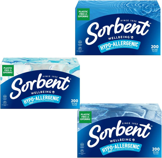 Sorbent Hypo-Allergenic Facial Tissues 200 Sheets x 12 Packs image 2