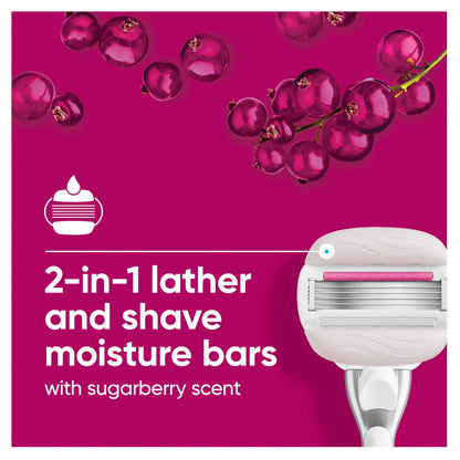 Gillette Venus 5 Blade Razor Comfort Glide Sugarberry Scent Includes Handle + 2 Cartridge image 8