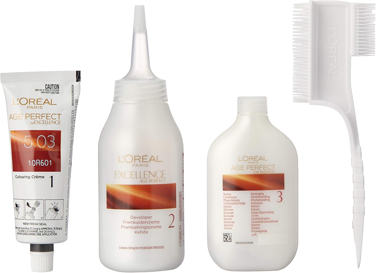 L'Oréal Paris Excellence Age Perfect Permananent Hair Colour - 5.03 Warm Golden Brown (Natural Blended Colour) image 3