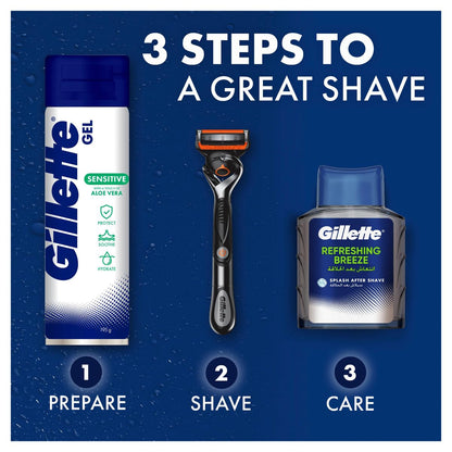 Gillette Men's Shaving Gel For Sensitive Skin With Soothing Aloe Vera, 195g image 4