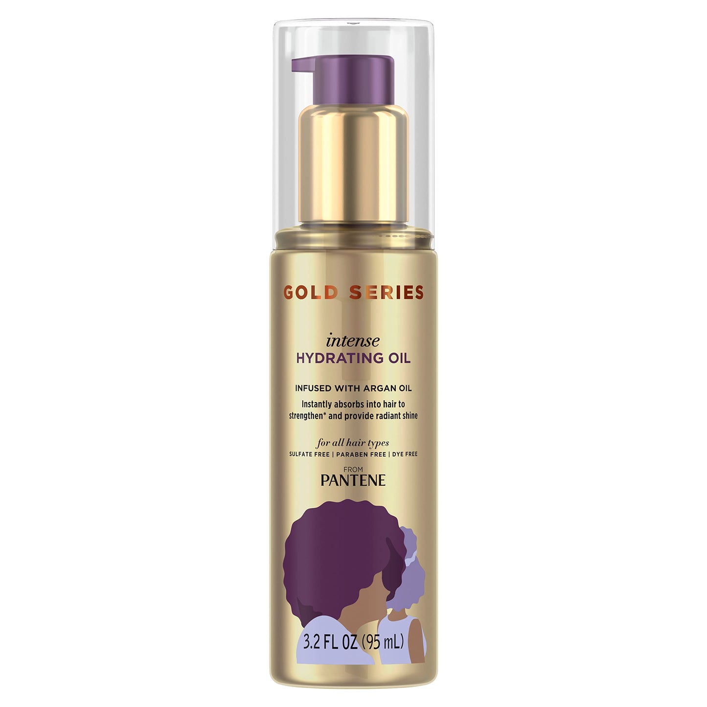 Pantene, Hair Oil Treatment, Sulfate Free, Intense Hydrating, Pro-V Gold Series, For Natural And Curly Textured Hair, 3.2 Fl Oz image 2