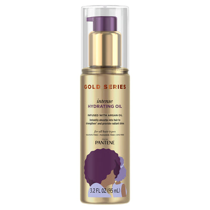 Pantene, Hair Oil Treatment, Sulfate Free, Intense Hydrating, Pro-V Gold Series, For Natural And Curly Textured Hair, 3.2 Fl Oz image 2